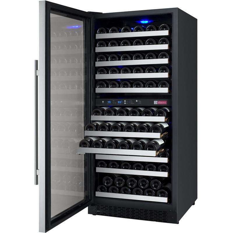 Allavino 121 Bottle Dual Zone Stainless Steel Wine Refrigerator