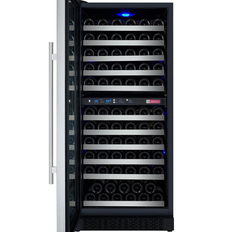 Allavino 121 Bottle Dual Zone Stainless Steel Wine Refrigerator