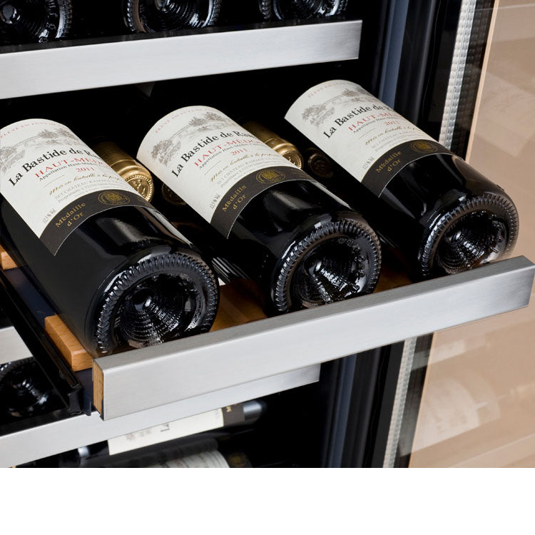 30" Wide FlexCount II Tru-Vino 30 Bottle/88 Can Dual Zone Stainless Steel Built-In Wine Refrigerator/Beverage Center