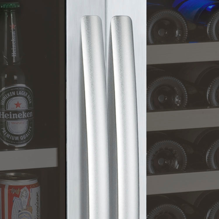 47" Wide FlexCount II Series 56 Bottle/154 Can Dual Zone Stainless Steel Side-by-Side Wine Refrigerator/Beverage Center
