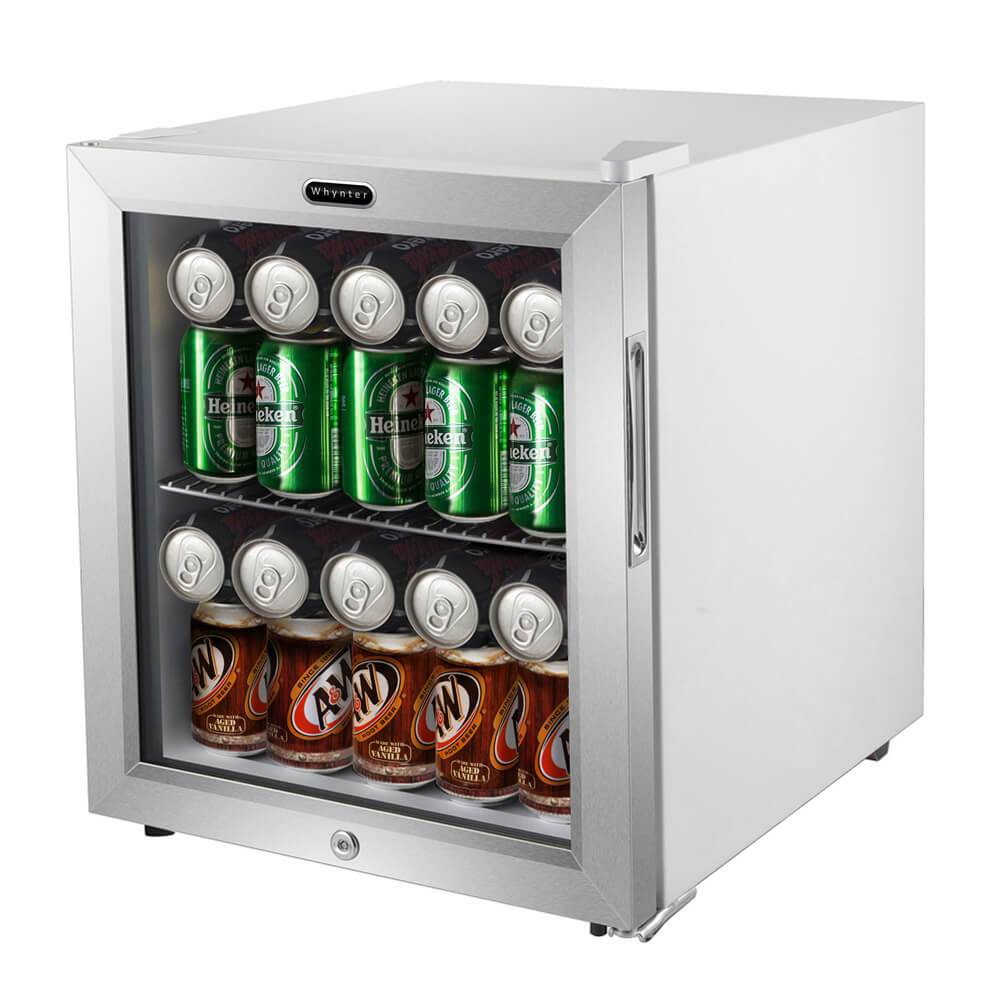 Whynter Beverage Refrigerator With Lock – Stainless Steel 62 Can Capacity BR-062WS