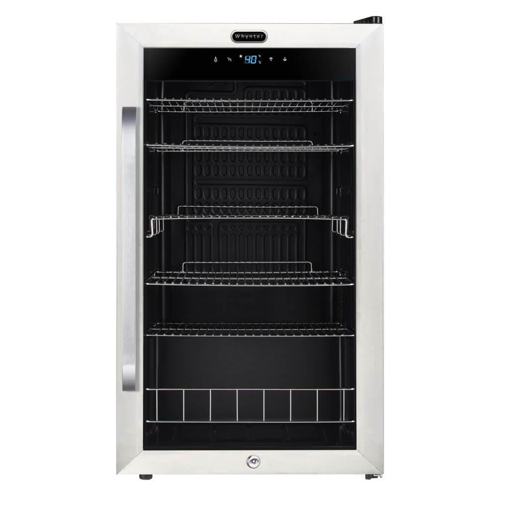 Whynter Freestanding 121 Can Beverage Refrigerator with Digital Control and Internal Fan BR-1211DS