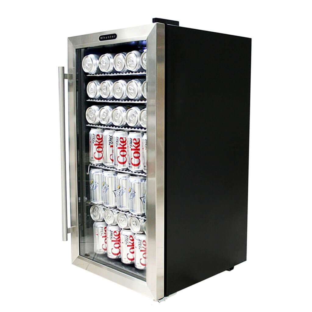 Whynter Beverage Refrigerator with Internal Fan – Stainless Steel 120 Can Capacity BR-130SB