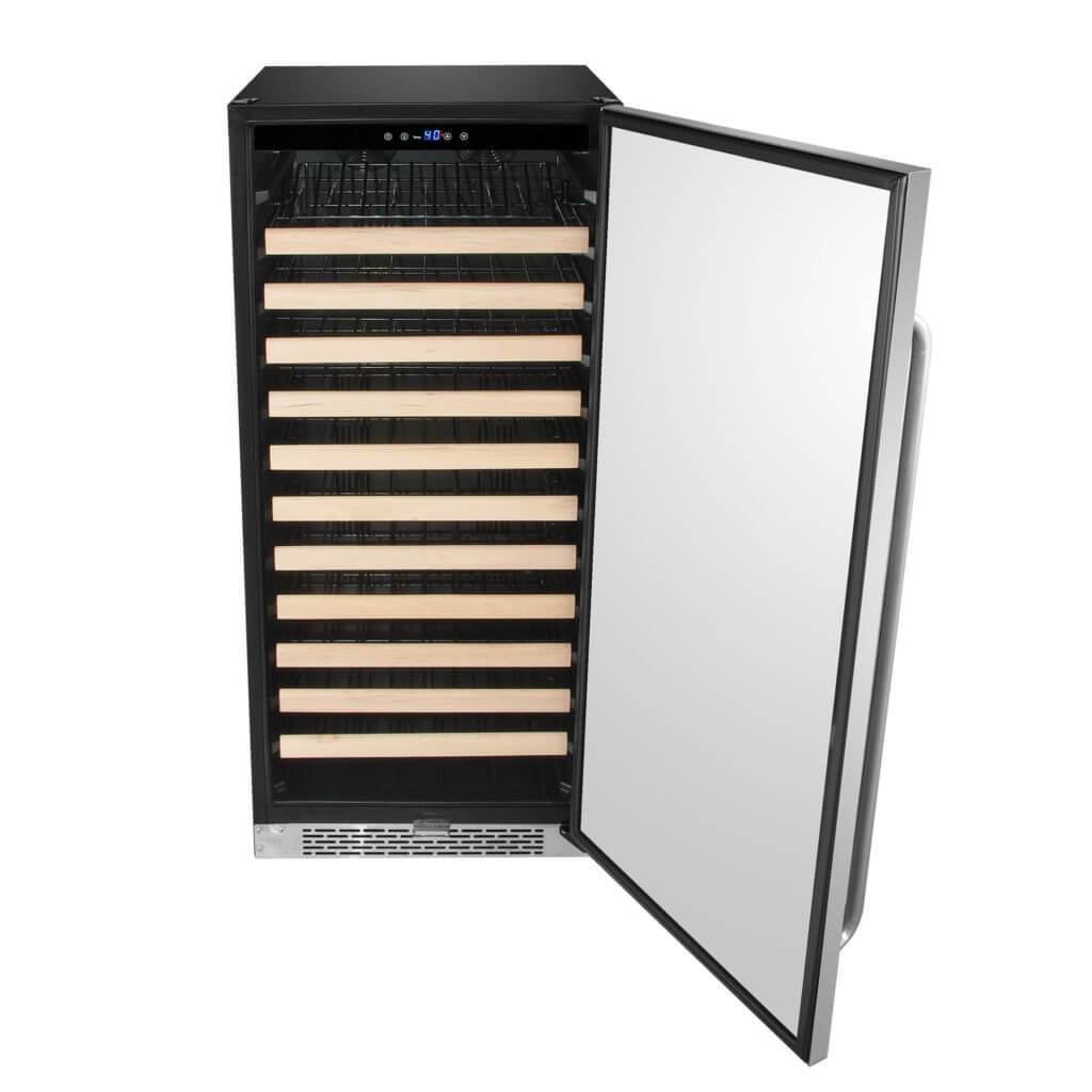Whynter 100 Bottle Built-in Stainless Steel Compressor Wine Refrigerator with Display Rack and LED display BWR-1002SD