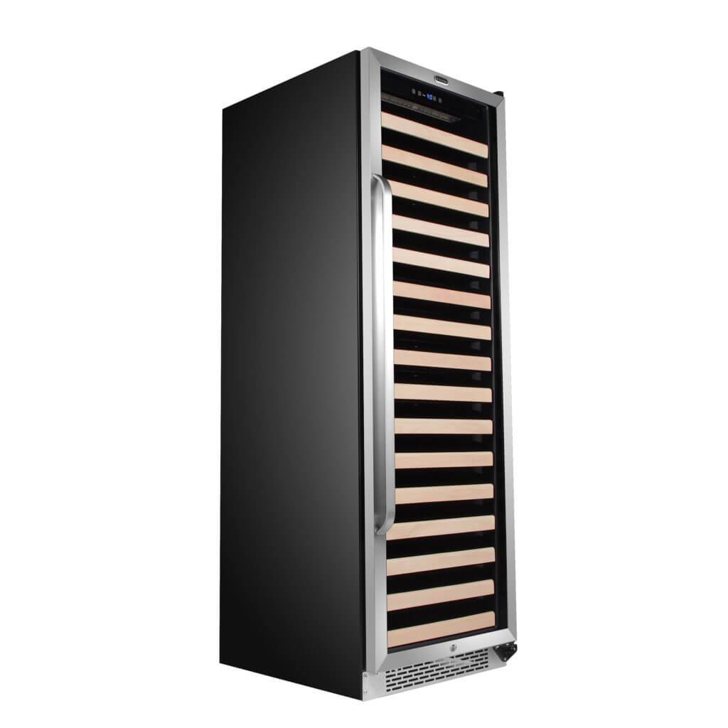 Whynter 166 Bottle Built-in Stainless Steel Compressor Wine Refrigerator with Display BWR-1662SD Rack and LED display