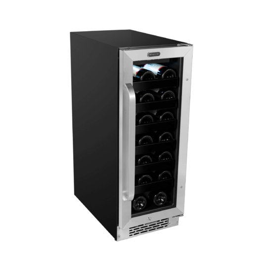 Whynter BWR-208SB 12 inch Built-In 20 Bottle Undercounter Stainless Steel Wine Refrigerator with Reversible Door, Digital Control, Lock and Carbon Filter