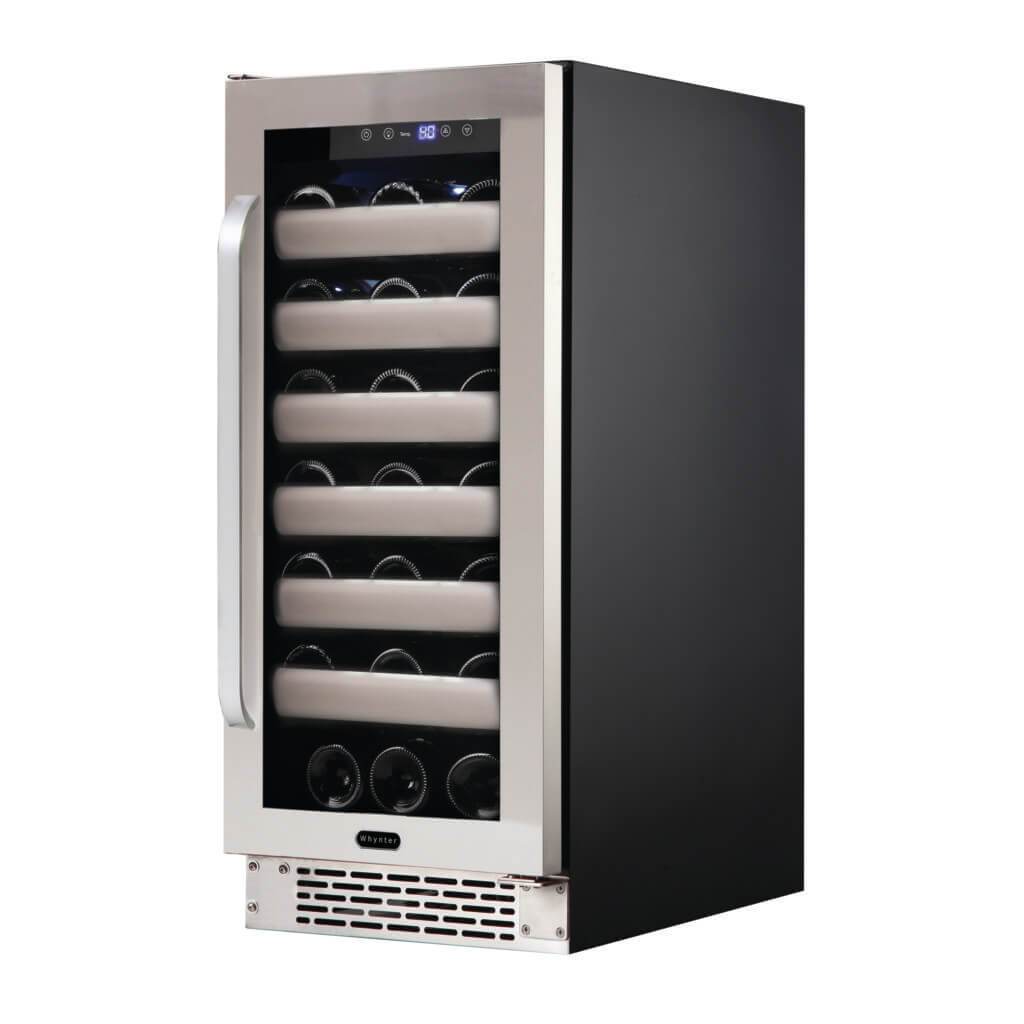Whynter Elite 33 Bottle Seamless Stainless Steel Door Single Zone Built-in Wine Refrigerator BWR-331SL