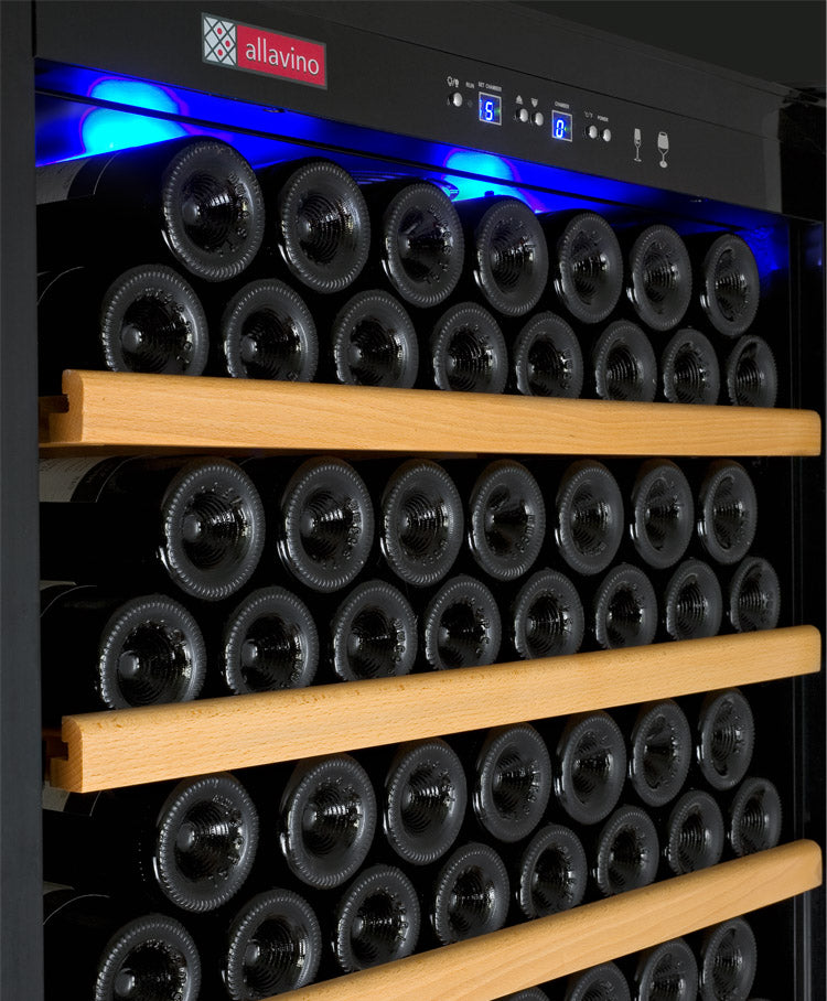Wide Vite II Tru-Vino 554 Bottle Dual Zone Stainless Steel Side-by-Side Wine Refrigerator 63"