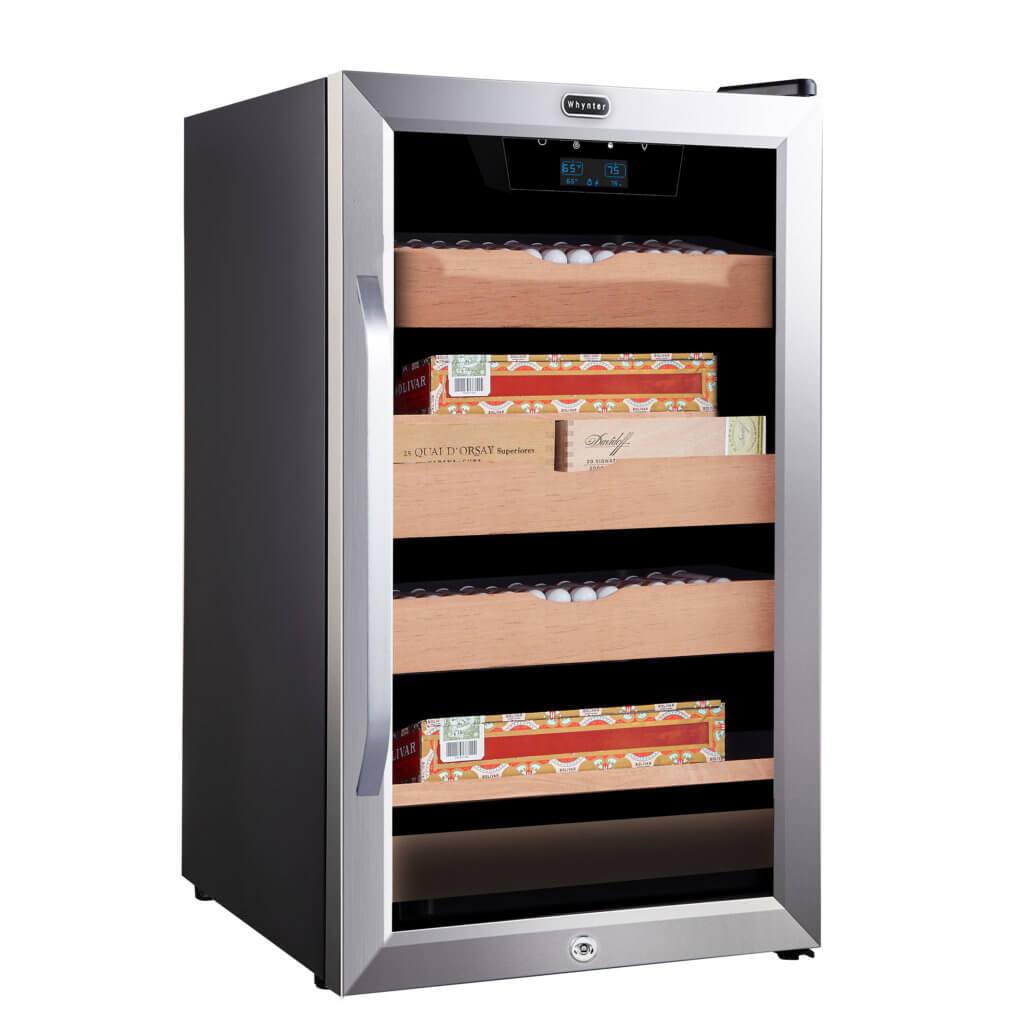 Whynter 4.2 cu.ft. Cigar Cabinet Cooler and Humidor with Humidity Temperature Control and Spanish Cedar Shelves CHC-421HC