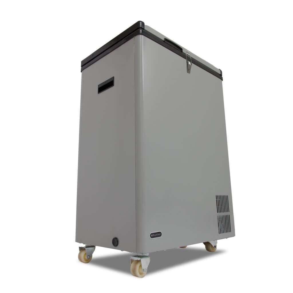 Whynter 95 Quart Portable Wheeled Refrigerator / Freezer with Door Alert and 12v Option – Gray FM-951GW