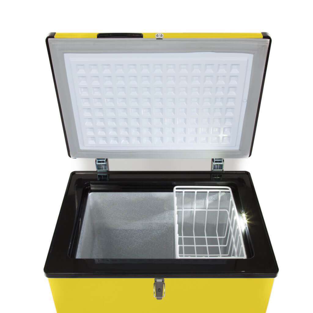 Whynter 95 Quart Portable Wheeled Refrigerator / Freezer with Door Alert and 12v Option Limited Edition Yellow FM-951YW