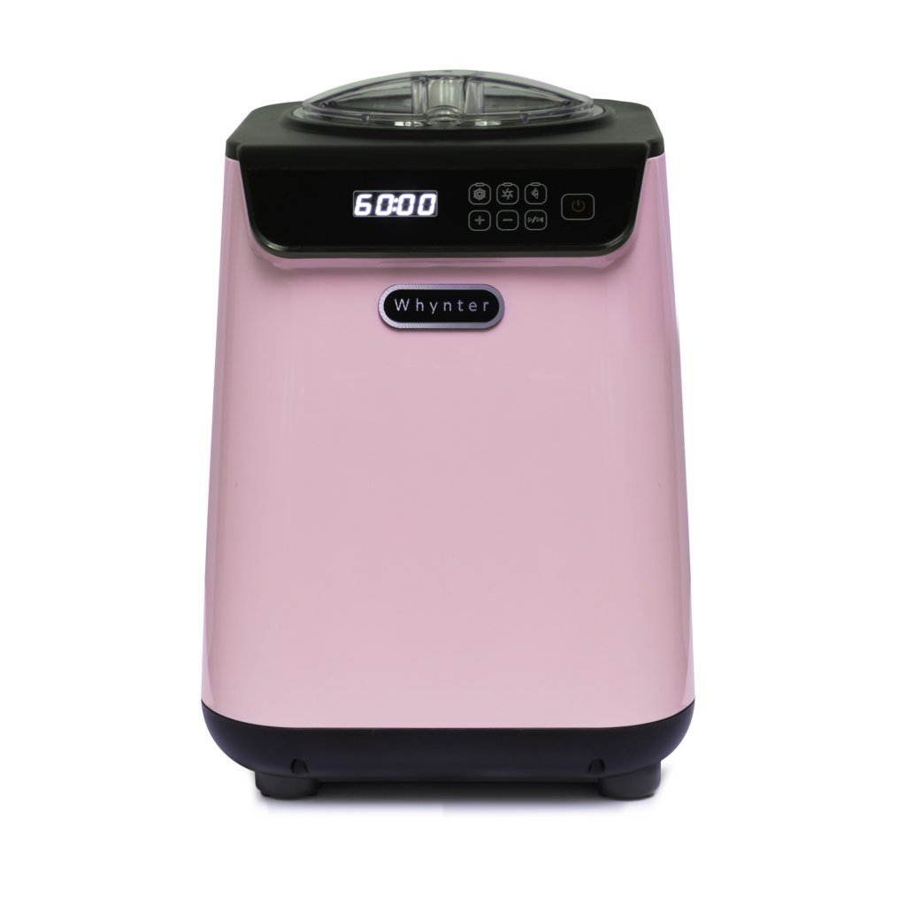 Whynter 1.28 Quart Capacity Compact Upright Automatic Compressor Ice Cream Maker with Stainless Steel Bowl Limited Black Pink Edition ICM-128BPS