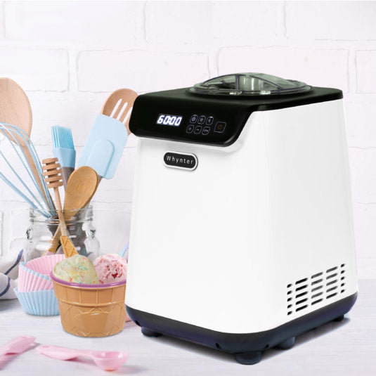ICM-128WS Whynter 1.28 Quart Compact Upright Automatic Ice Cream Maker with Stainless Steel Bowl- White