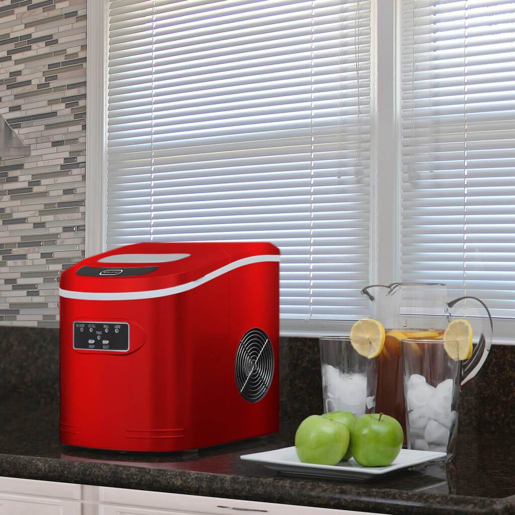 Whynter Compact Portable Ice Maker 27 lb capacity – Metallic Red IMC-270MR
