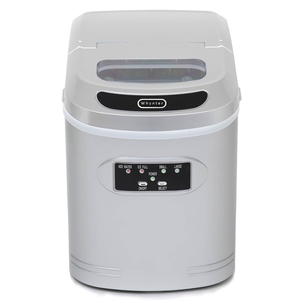 Whynter Compact Portable Ice Maker 27 lb capacity – Metallic Silver IMC-270MS