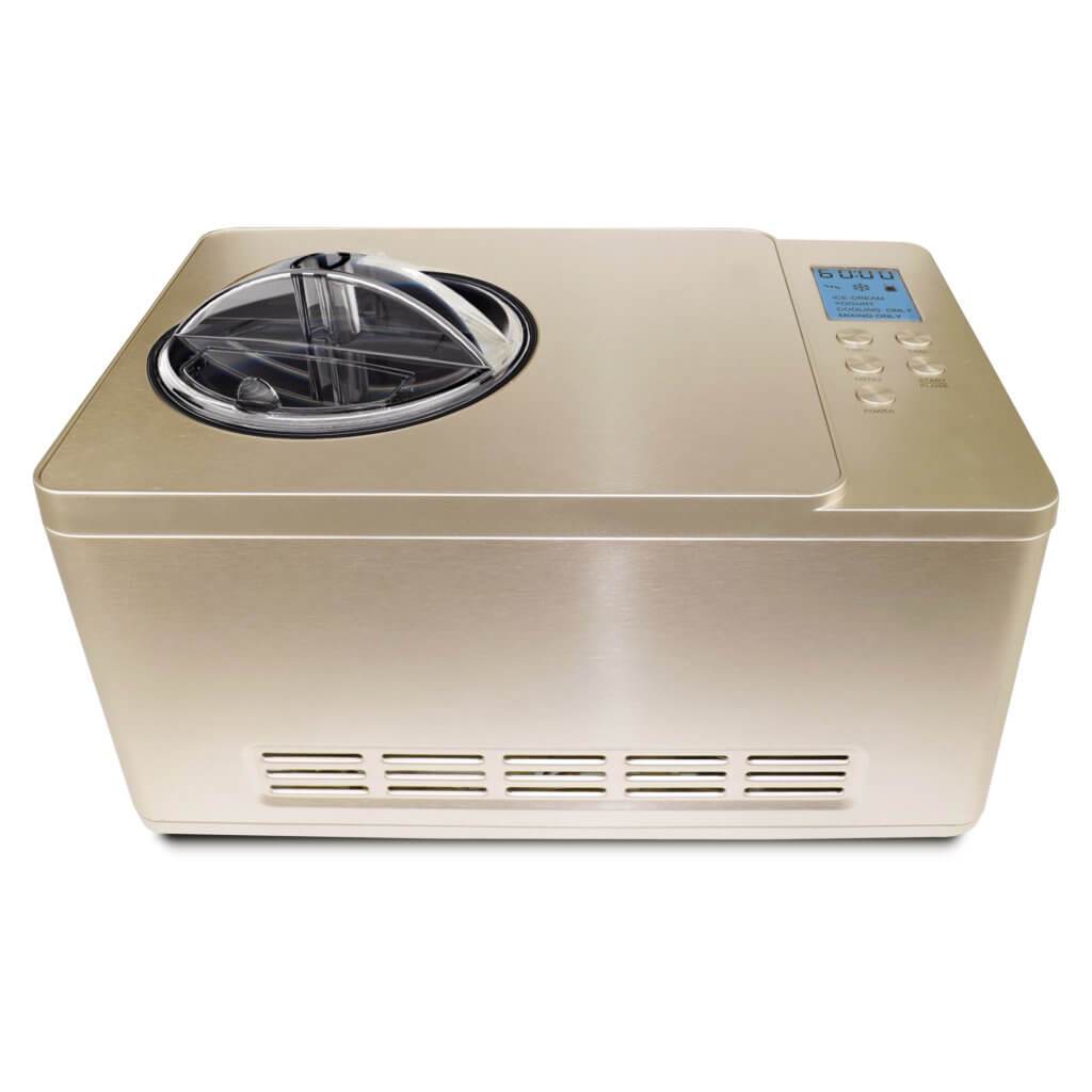 Whynter 2 Quart Capacity Automatic Compressor Ice Cream Maker & Yogurt Function with Stainless Steel Bowl in Champagne Gold ICM-220CGY