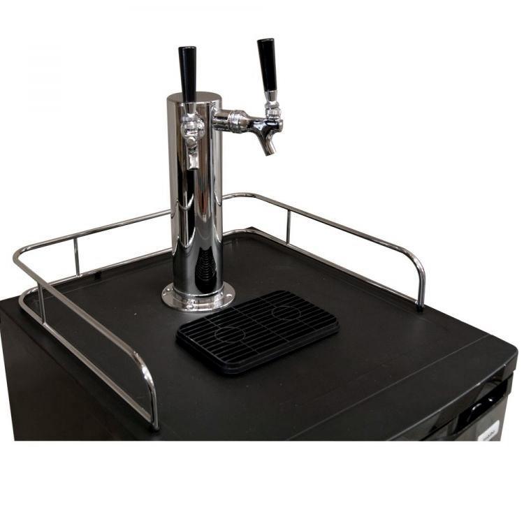 Kegco Dual Faucet Javarator Cold-Brew Coffee Dispenser with Black Cabinet and Door
