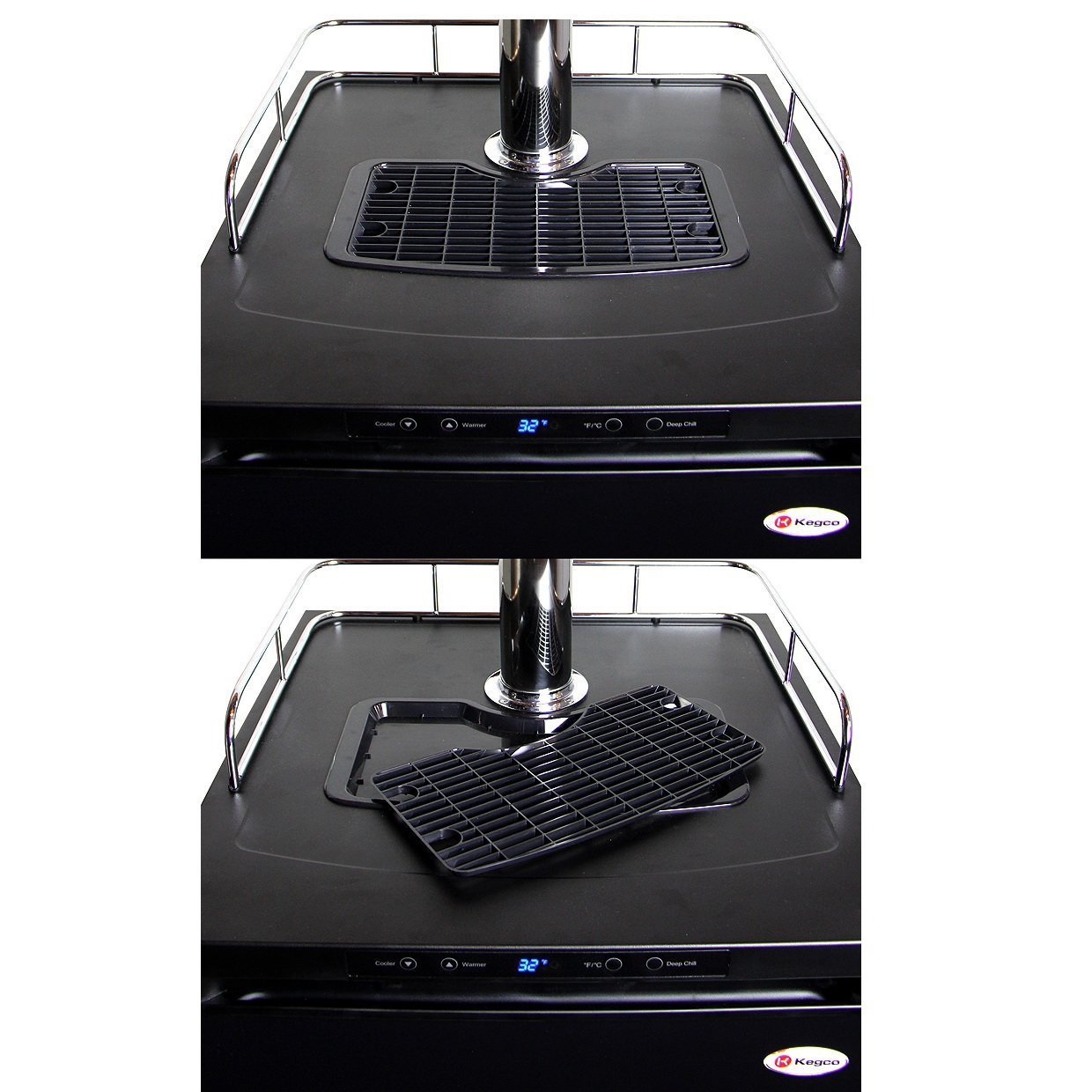 Kegco Double Faucet Digital Kombucharator - Black Cabinet with Matte Black Door