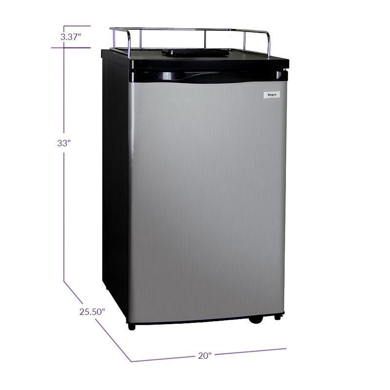Kegco Kegerator Cabinet Only - Black Cabinet and Stainless Steel Door