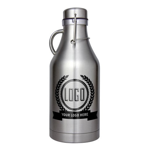 THE GRIZZLY - 32 OZ DOUBLE WALL STAINLESS STEEL FLIP TOP BEER GROWLER