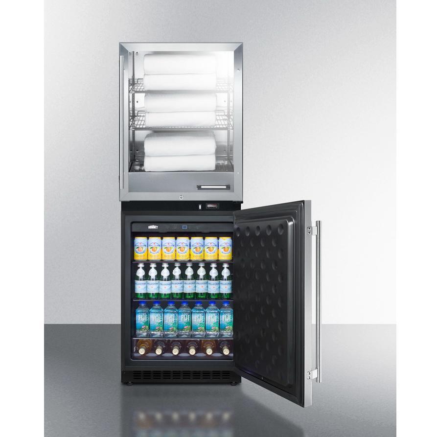 Summit RFBW64 Upper Warming Cabinet And Lower All-Refrigerator