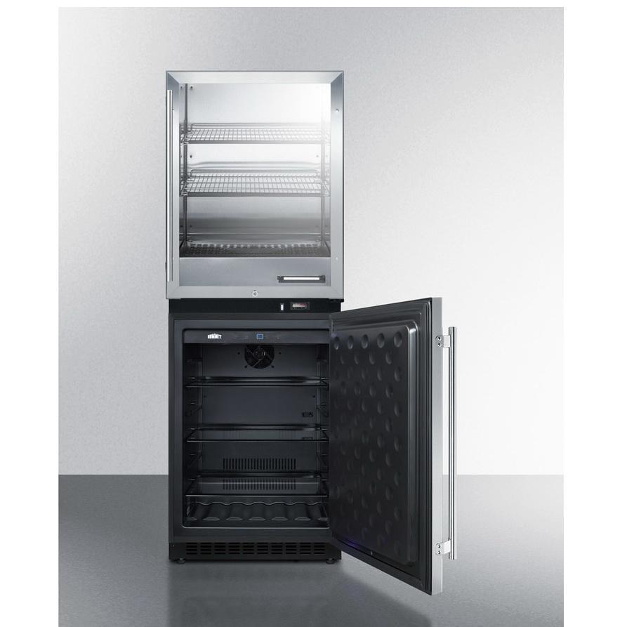 Summit RFBW64 Upper Warming Cabinet And Lower All-Refrigerator