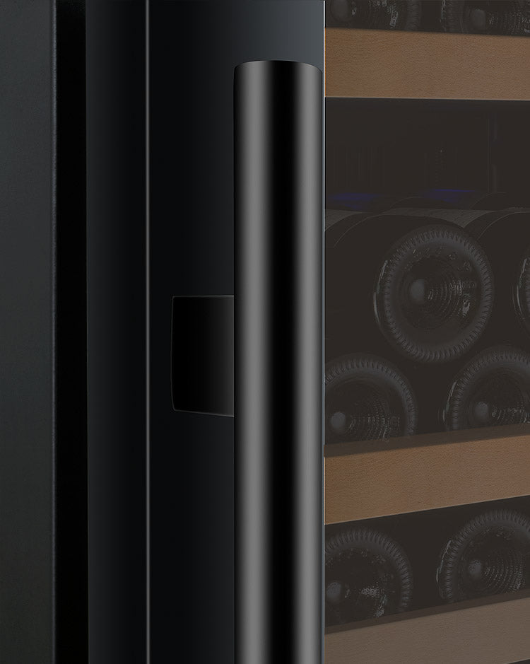 24" Wide FlexCount II Tru-Vino 172 Bottle Dual Zone Black Left Hinge Wine Refrigerator