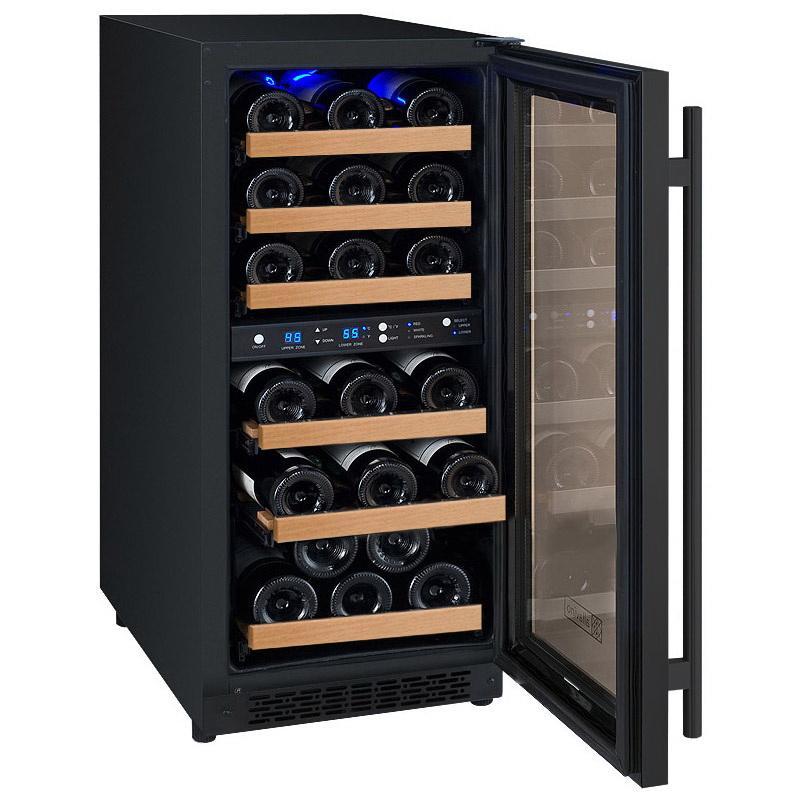 Allavino 30 Bottle Dual Zone Black Wine Refrigerator