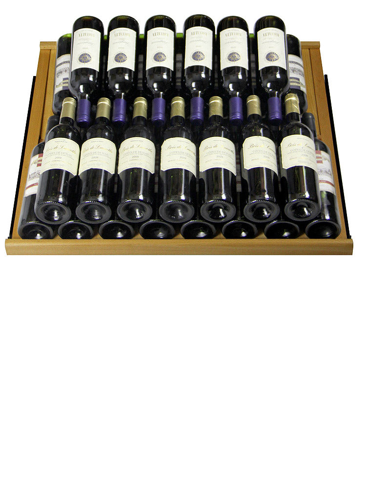 63" Wide Vite II Tru-Vino 554 Bottle Dual Zone Black Side-by-Side Wine Refrigerator