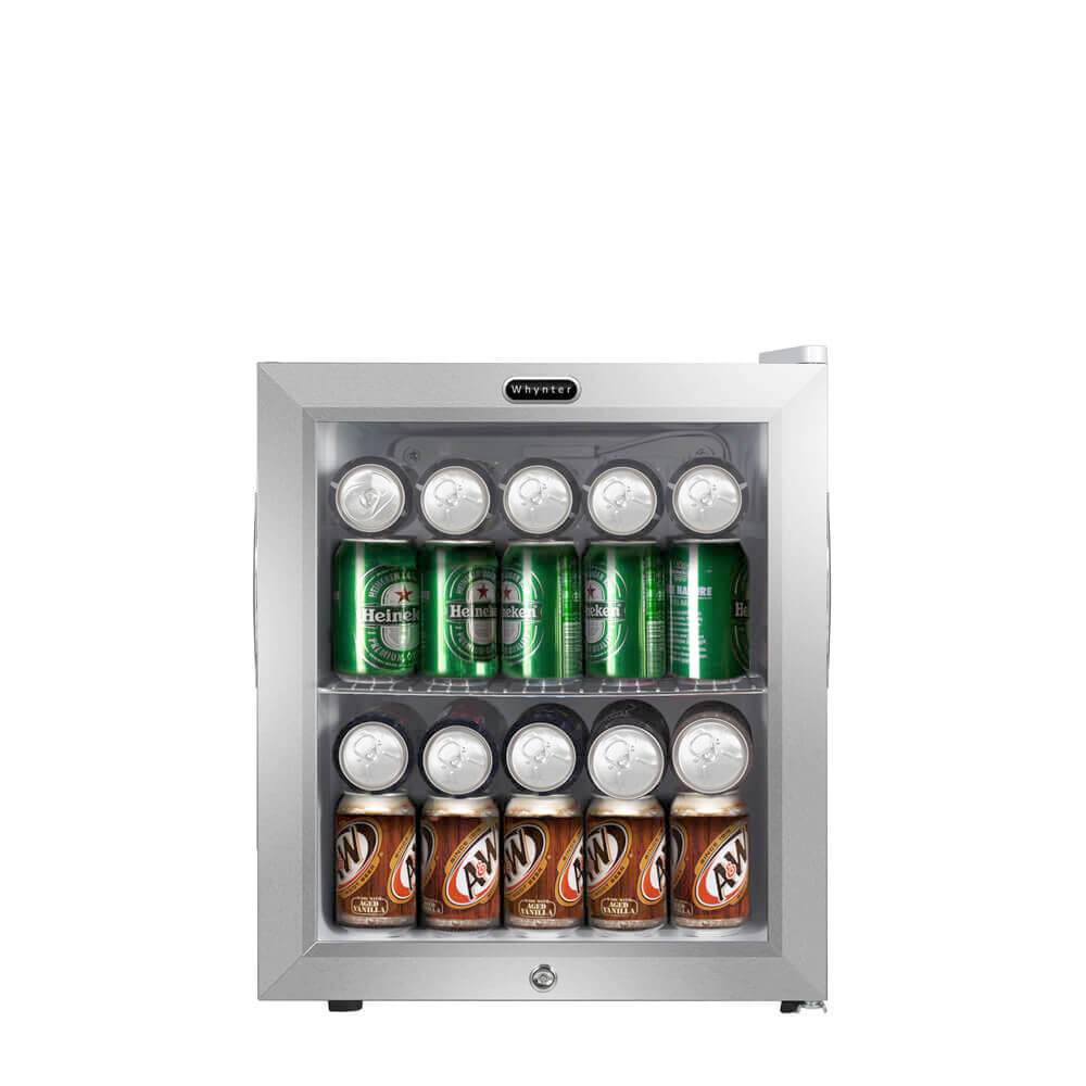 Whynter Beverage Refrigerator With Lock – Stainless Steel 62 Can Capacity BR-062WS
