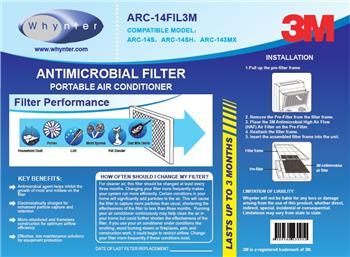 Whynter 14000 BTU Dual Hose Portable Air Conditioner with 3M Filter ARC-143MX