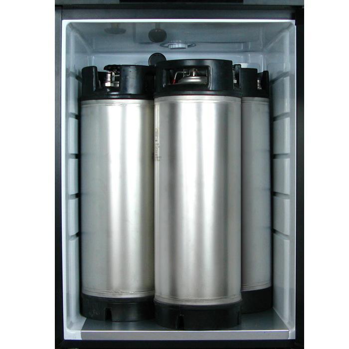Kegco Home Brew Triple Faucet Draft Beer Dispenser - Black Cabinet with Matte Black Door
