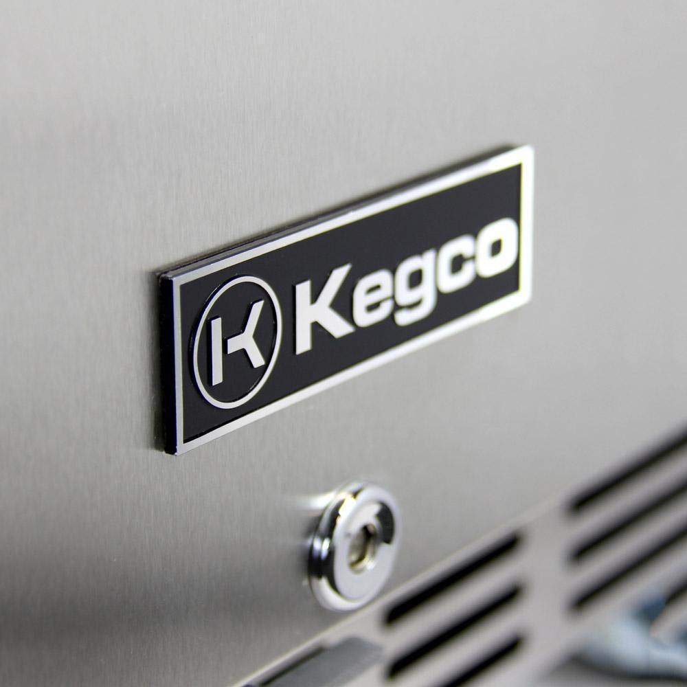 Kegco Dual Faucet Digital Undercounter Kegerator with X-CLUSIVE Premium Direct Draw Kit - Left Hinge