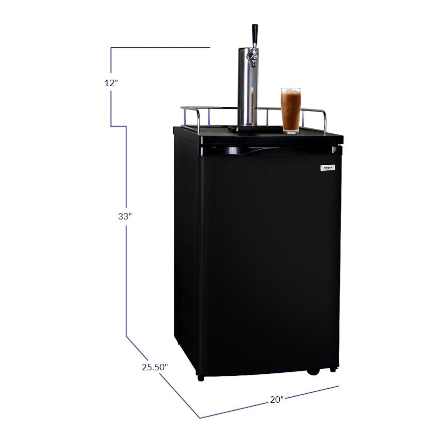 Kegco Javarator Cold-Brew Coffee Dispenser with Black Cabinet and Door