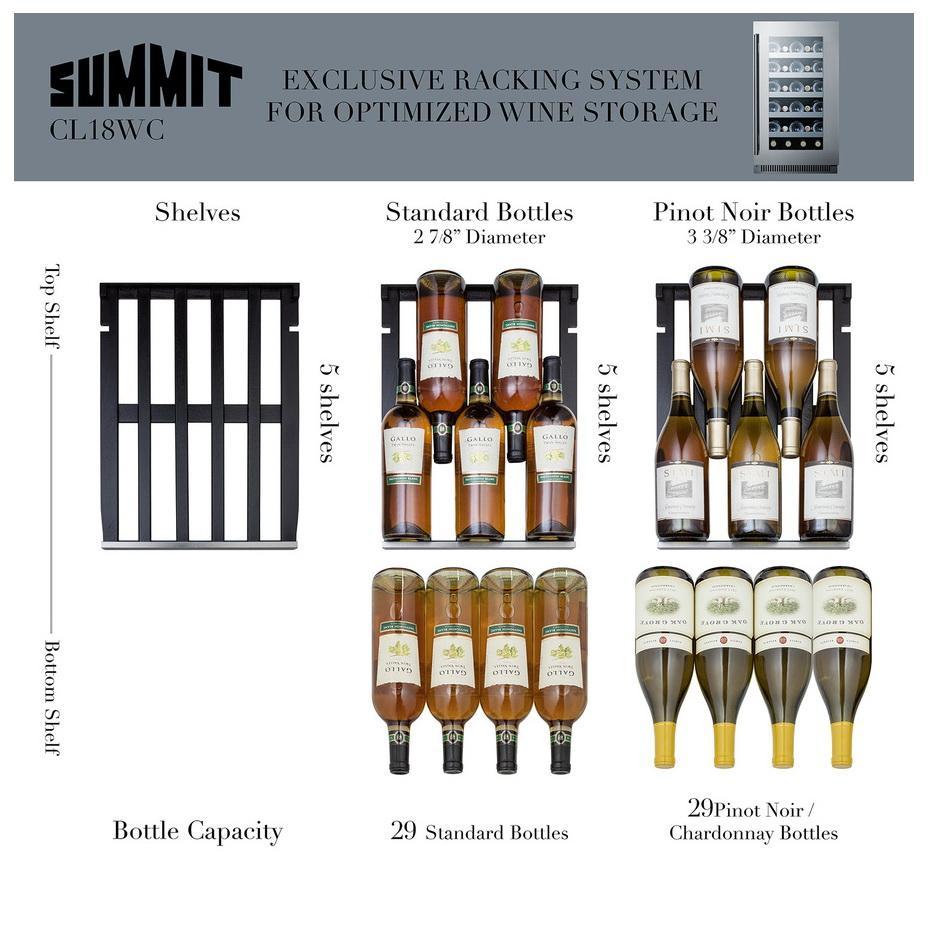 Summit CL18WCCSS Stainless Steel Trim Wine Cellar