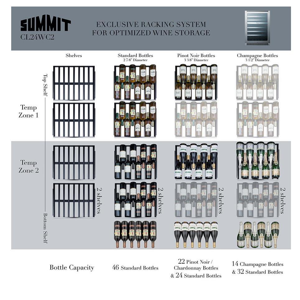 Summit CL24WC2 Convenient Temperature Control Wine Cellar