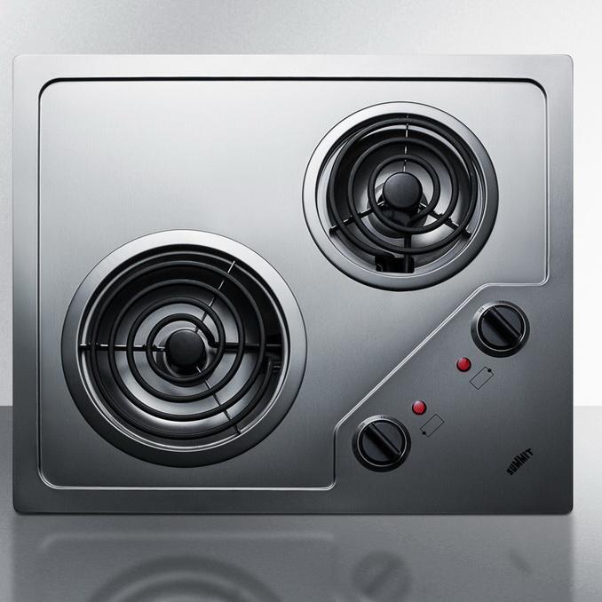 Summit CR2B224S Stainless Steel Electric Cooktop