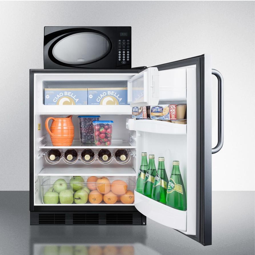 Summit MRF663BSSTB Combination Refrigerator-Freezer-Microwave