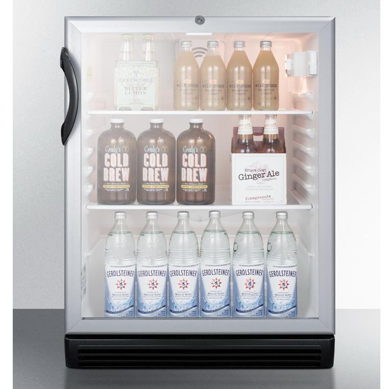 Summit SCR600BGLADA Conveniently Slim Footprint Beverage Refrigerator