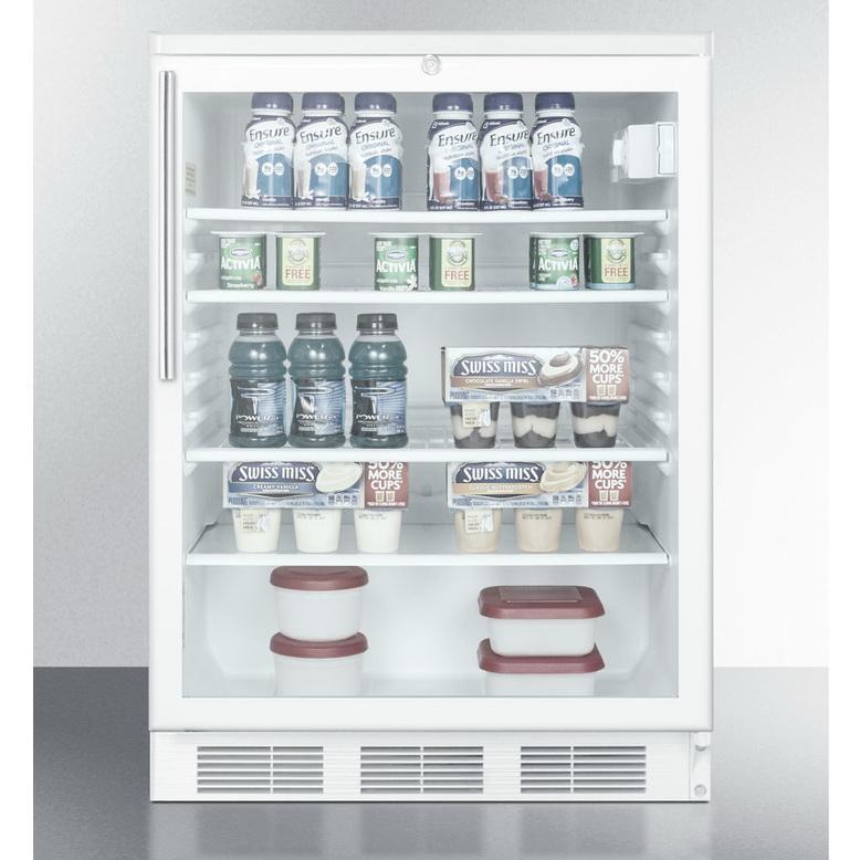 Summit SCR600LHV Adjustable Glass Shelves Beverage Refrigerator