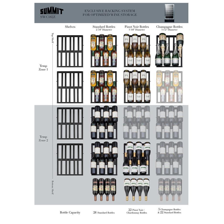 Summit SWC182ZCSSADA Versatile Storage Wine Cellar